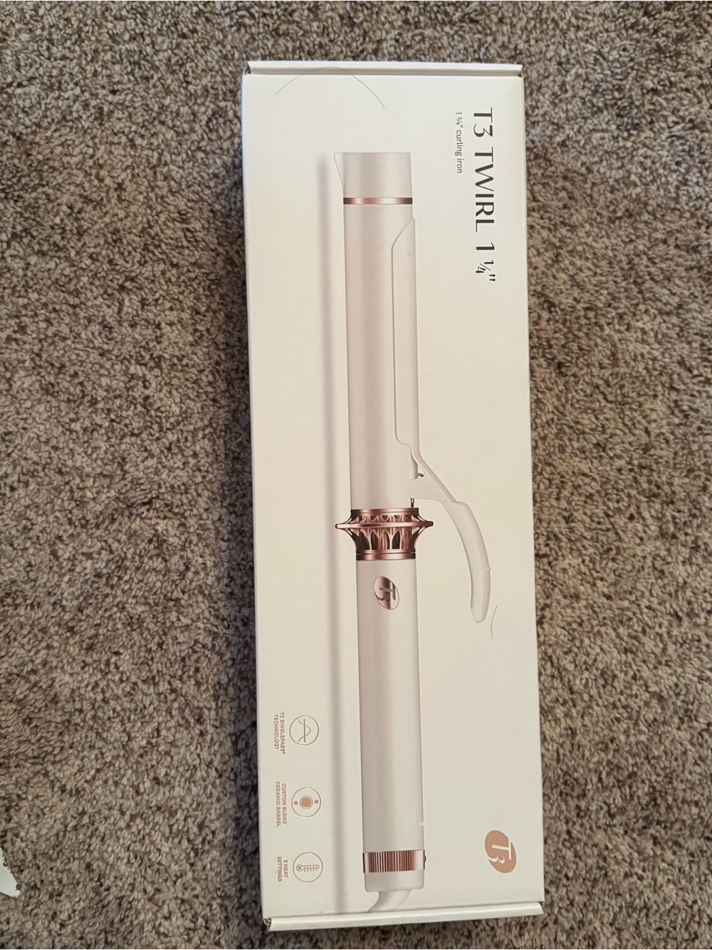 T3 Twirl 1 1/4" Curling Iron - White with Rose Gold Trim